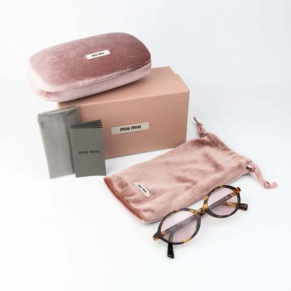 Miu Miu REGARD Women Sunglasses Honey Havana Pink MU04ZS 14L4I0 NEW AUTHENTIC